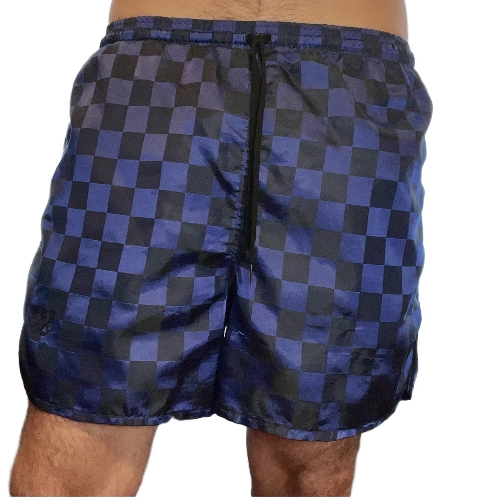 Vinatage USA Olympic Mens Checkerboard Drawstring Quick Dry Athletic Shorts